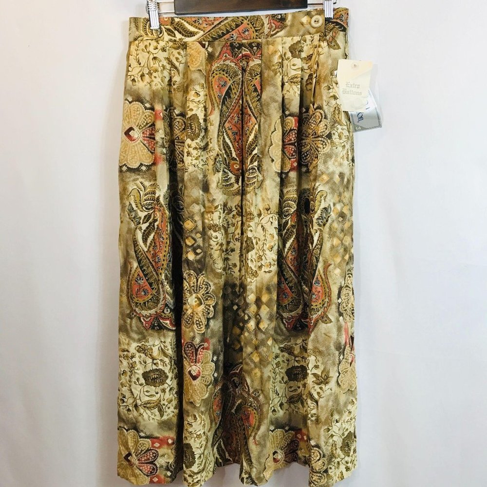 Vintage Norton Mc Naughton Paisley Skirt NOS